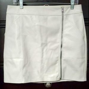 Express High Waisted Leather White Skirt